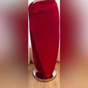 Elegant Red Maxi Skirt